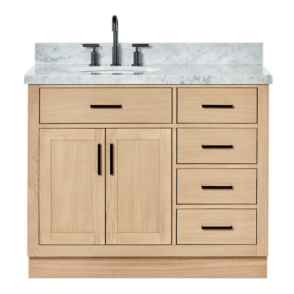 Ariel Bath Ariel Hepburn 43 Inch Bathroom Vanity With Italian Carrara